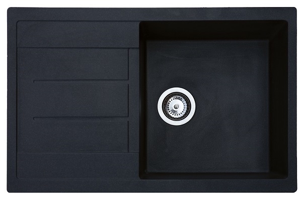 X ATOS PLUS GRANIT SUDOPER CRNI PRAVOKUTNI 78x50x21,5cm/sa sifonom fi 90mm